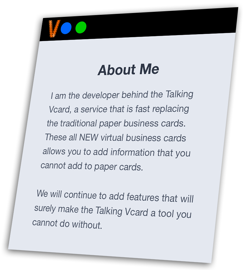 Talking Vcard digital business card